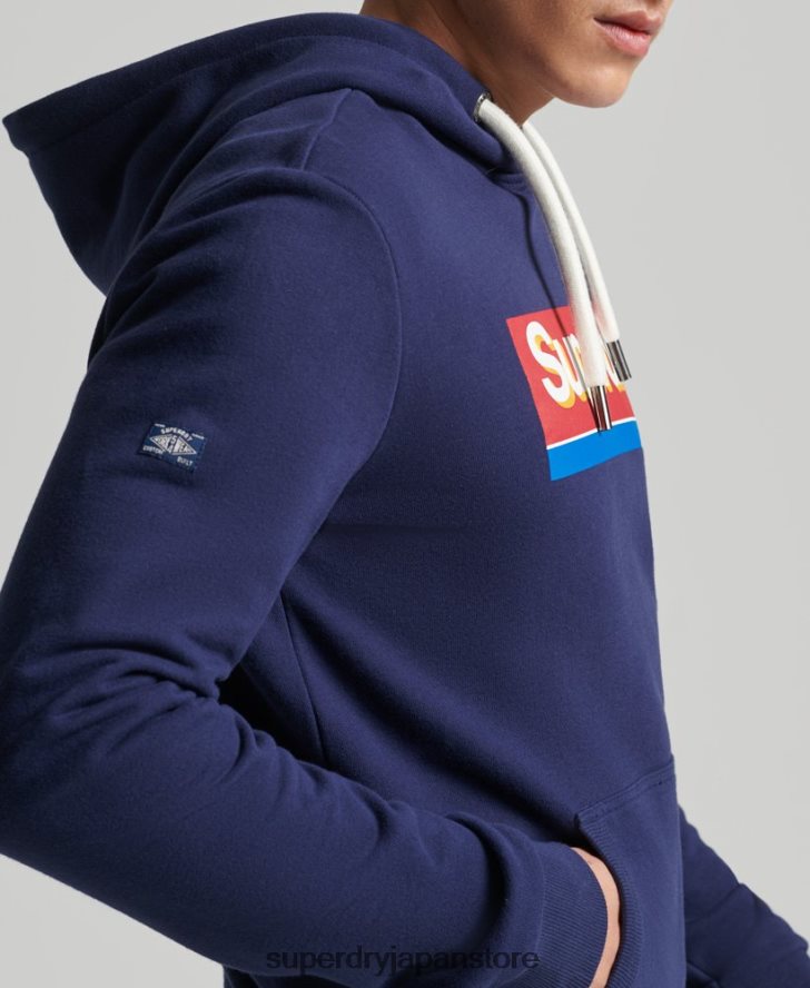 ヴィンテージコアロゴシーズンパーカー 男性 Superdry 衣類 海軍 2J62PZ883