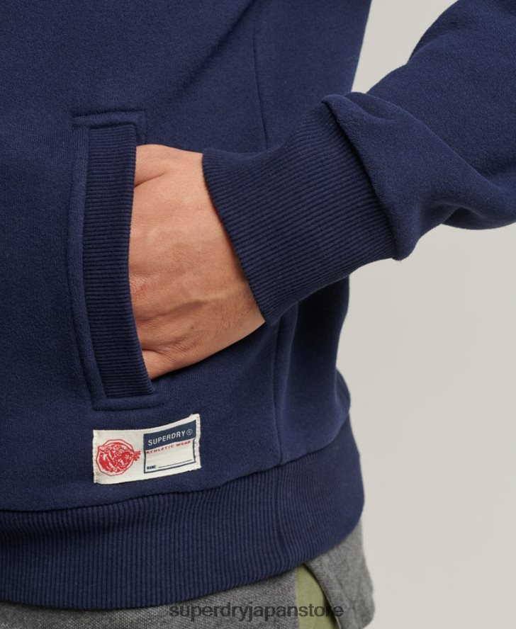 ヴィンテージ アスレチック ヘンリー スウェットシャツ 男性 Superdry 衣類 海軍 2J62PZ886