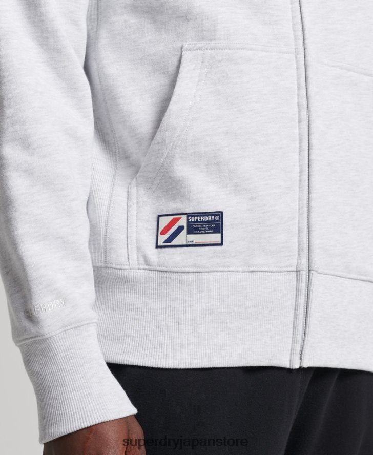 コードエッセンシャルジップパーカー 男性 Superdry 衣類 ライトグレー 2J62PZ887