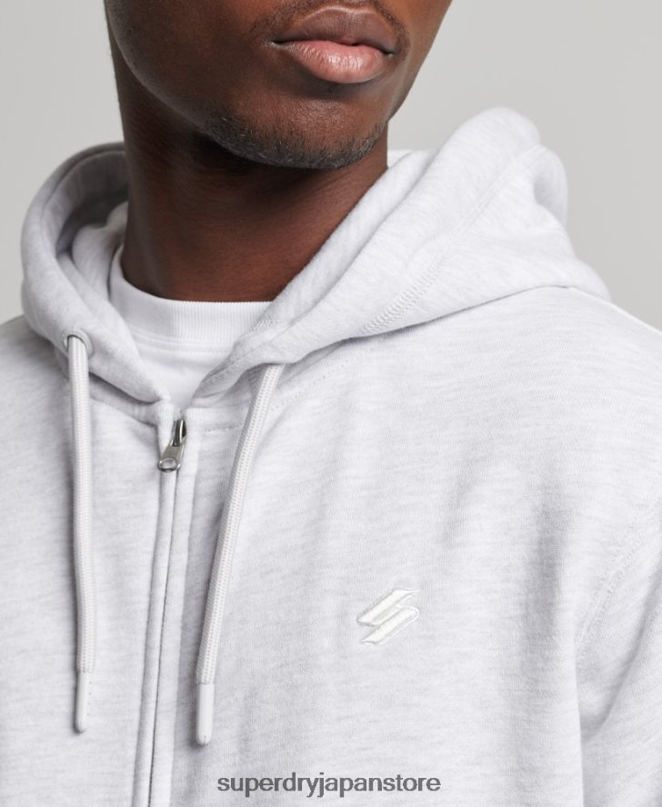 コードエッセンシャルジップパーカー 男性 Superdry 衣類 ライトグレー 2J62PZ887