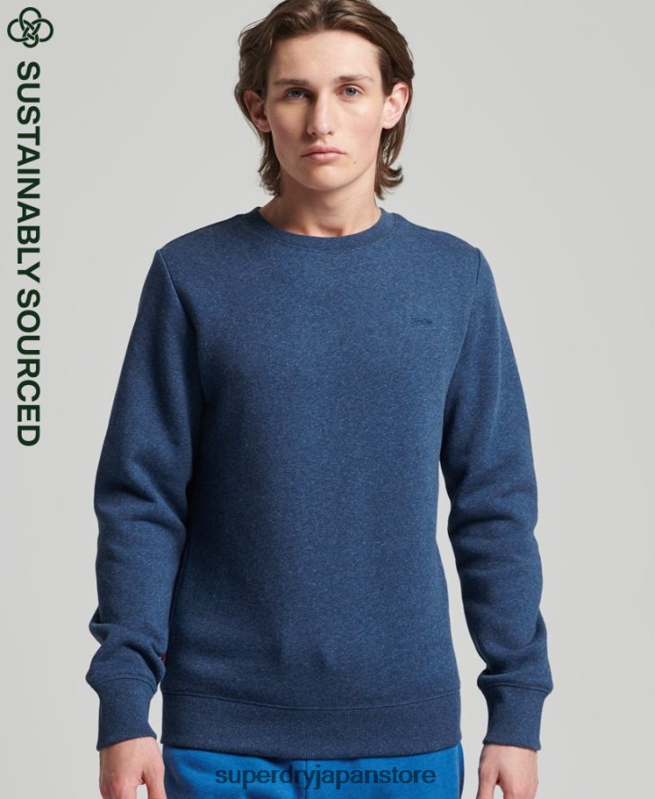 オーガニックコットン ヴィンテージロゴ クルースウェットシャツ 男性 Superdry 衣類 青 2J62PZ888