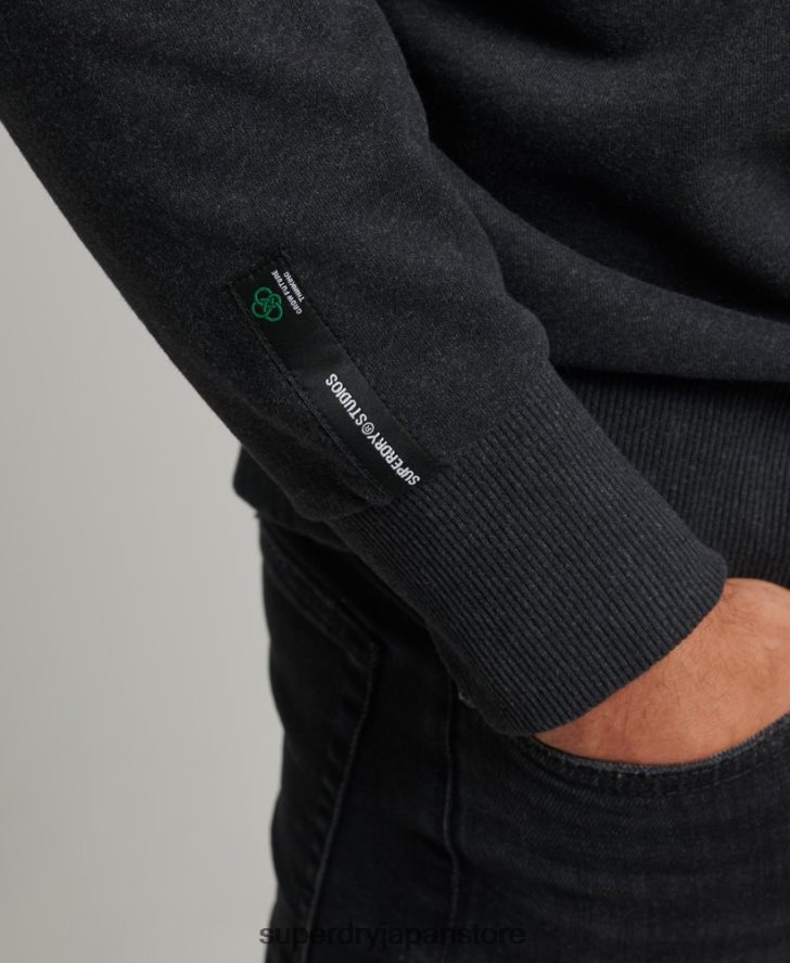 リサイクルマイクロトップクルースウェットシャツ 男性 Superdry 衣類 黒 2J62PZ889