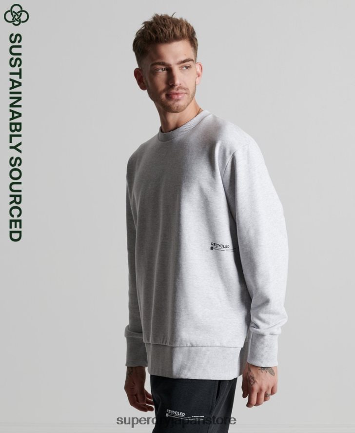 リサイクルマイクロミッドクルースウェットシャツ 男性 Superdry 衣類 ライトグレー 2J62PZ890