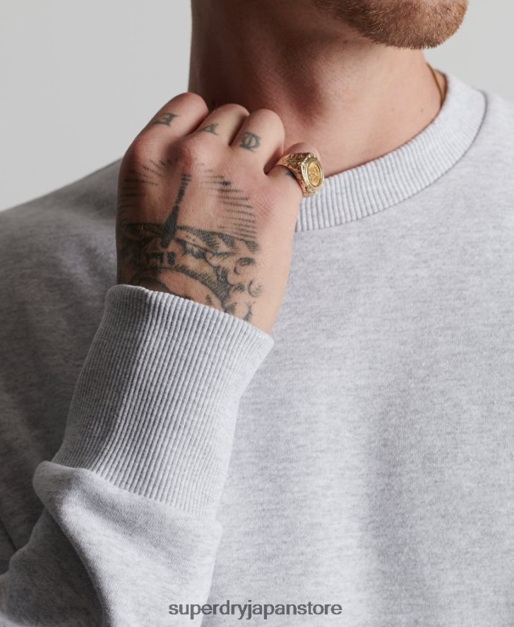 リサイクルマイクロミッドクルースウェットシャツ 男性 Superdry 衣類 ライトグレー 2J62PZ890