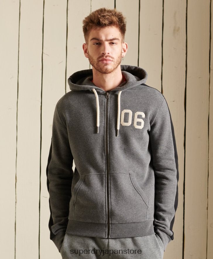 ヴィンテージロゴカラーブロックジップパーカー 男性 Superdry 衣類 グレー 2J62PZ891