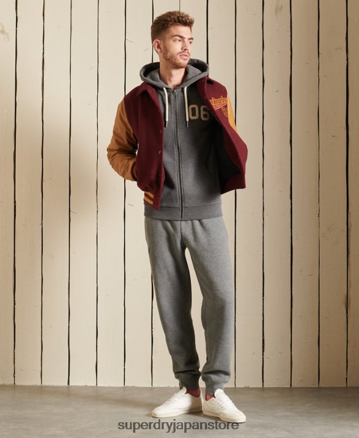 ヴィンテージロゴカラーブロックジップパーカー 男性 Superdry 衣類 グレー 2J62PZ891