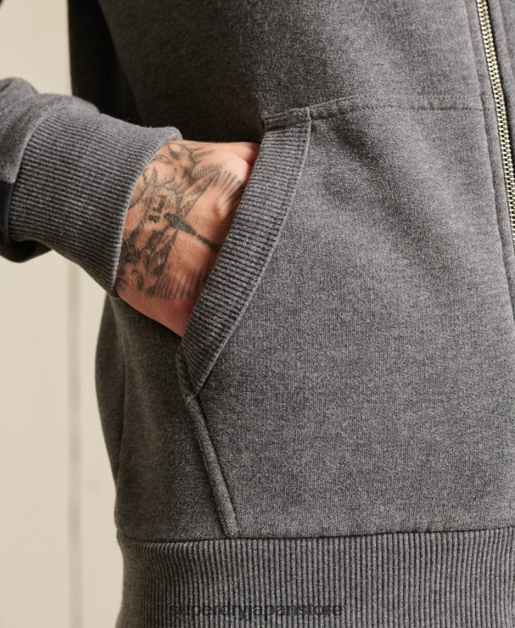 ヴィンテージロゴカラーブロックジップパーカー 男性 Superdry 衣類 グレー 2J62PZ891