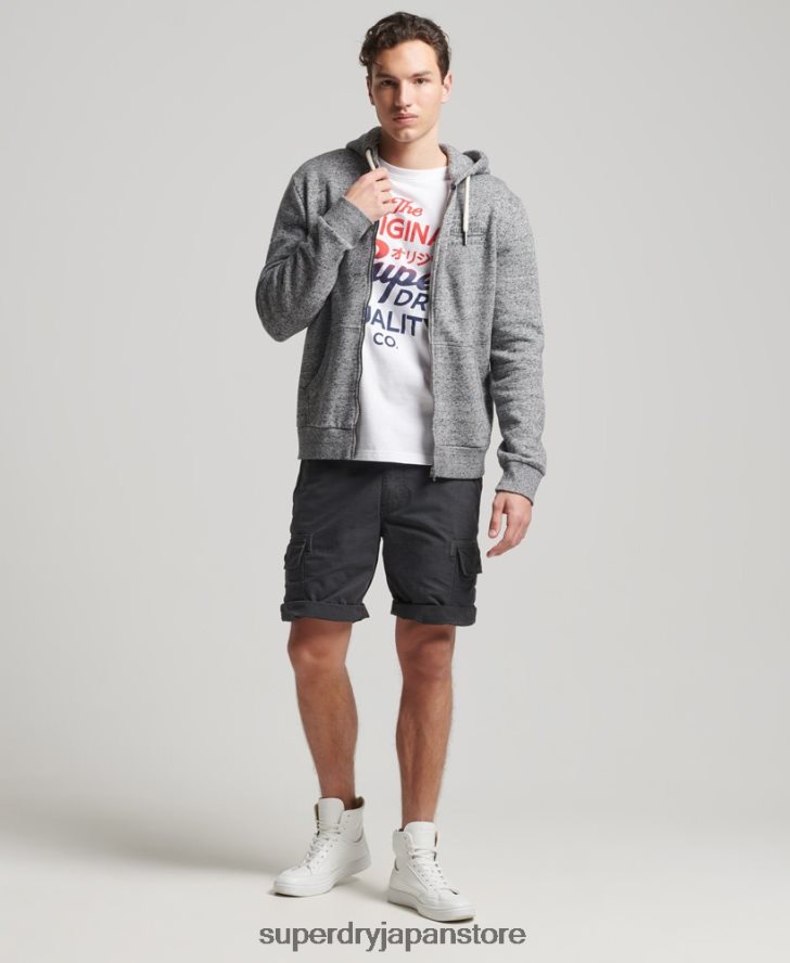 スクリプトスタイルカレッジジップパーカー 男性 Superdry 衣類 ライトグレー 2J62PZ892