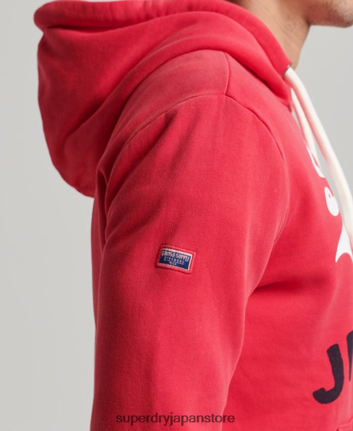 ヴィンテージロゴアメリカンクラシックパーカー 男性 Superdry 衣類 赤 2J62PZ894