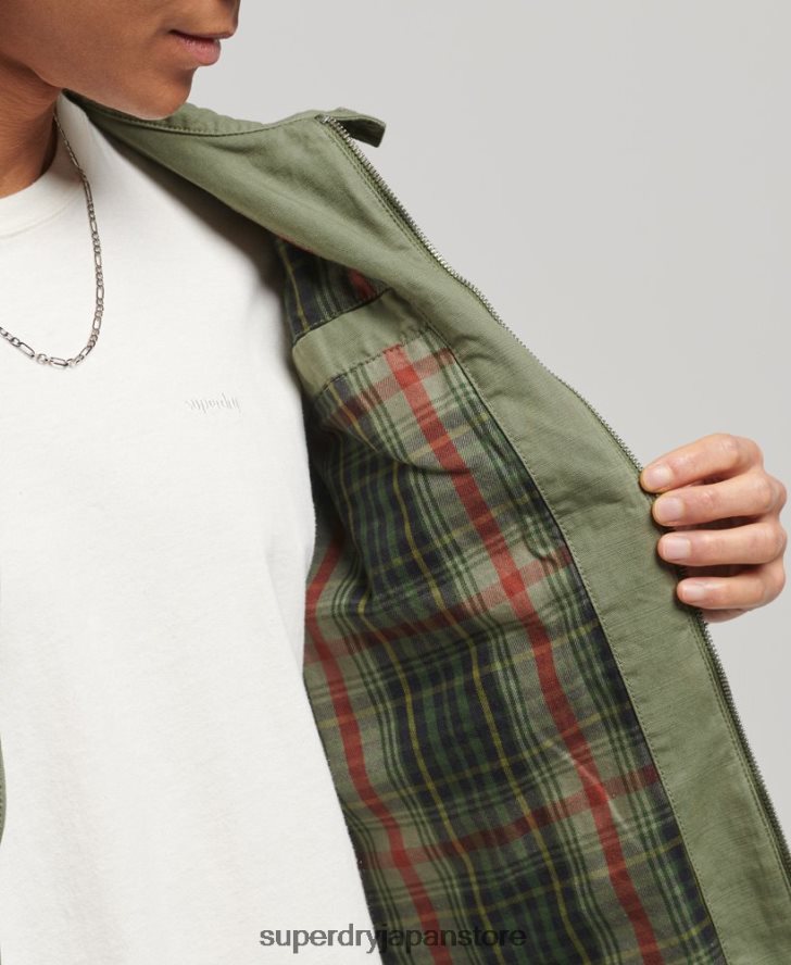 クラシックなハリントンジャケット 男性 Superdry 衣類 カーキ 2J62PZ905