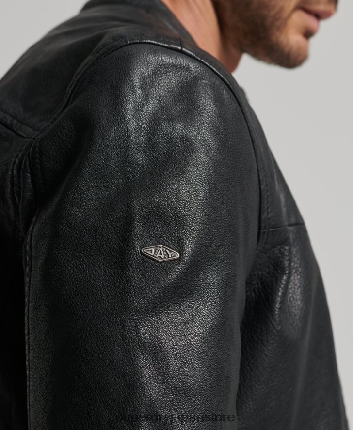 ヘリテージレザースポーツレーサージャケット 男性 Superdry 衣類 黒 2J62PZ909