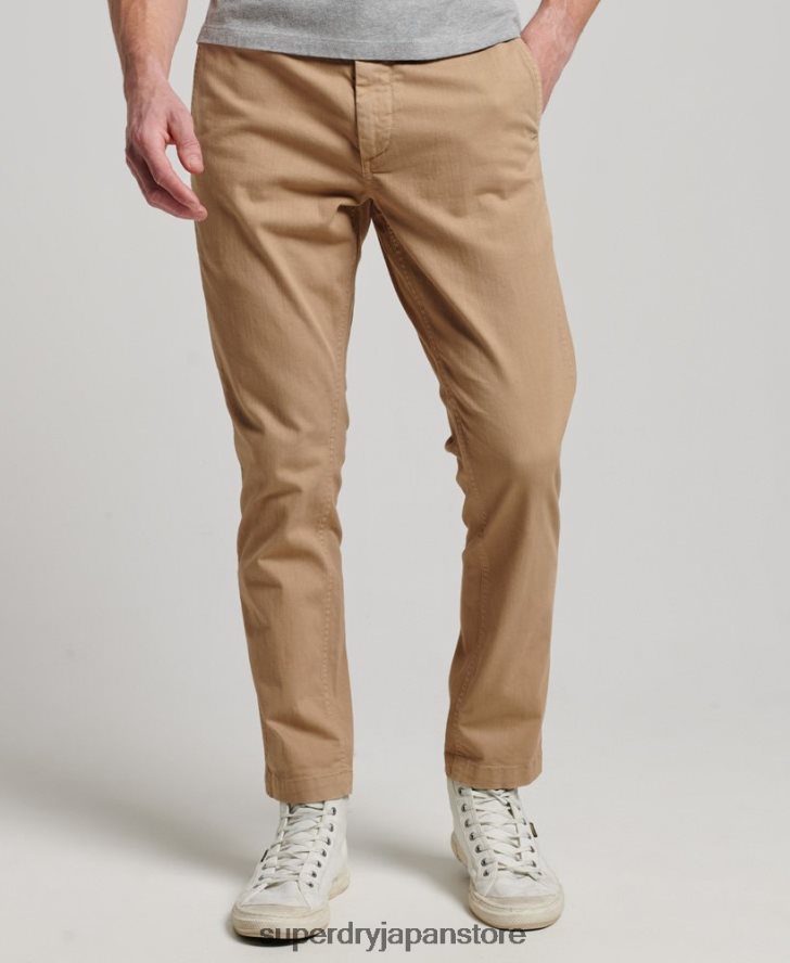 オフィサースリムチノパンツ 男性 Superdry 衣類 ベージュ 2J62PZ91