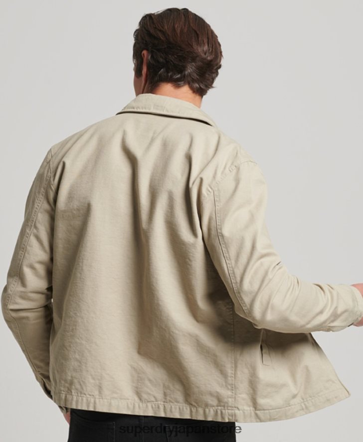 クラシックなハリントンジャケット 男性 Superdry 衣類 クリーム 2J62PZ913