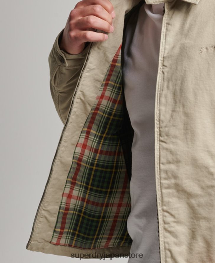 クラシックなハリントンジャケット 男性 Superdry 衣類 クリーム 2J62PZ913