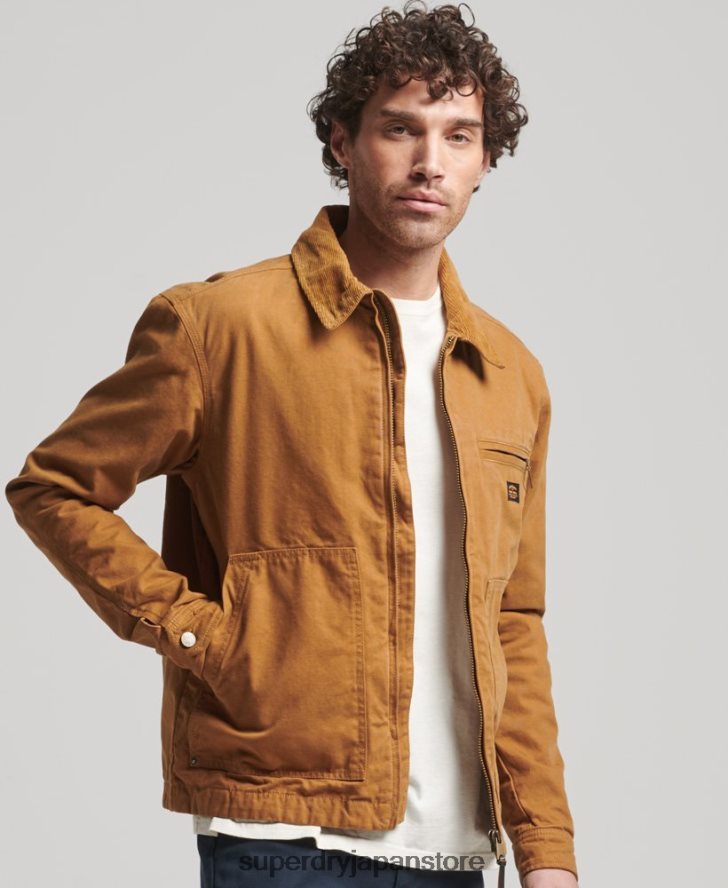 ヴィンテージ ランチ ハリントン ジャケット 男性 Superdry 衣類 茶色 2J62PZ918