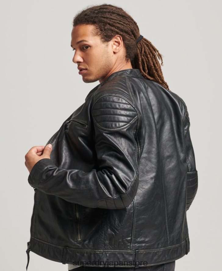 レザーモトレーサージャケット 男性 Superdry 衣類 黒 2J62PZ920