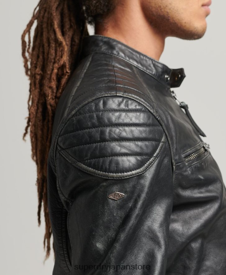 レザーモトレーサージャケット 男性 Superdry 衣類 黒 2J62PZ920