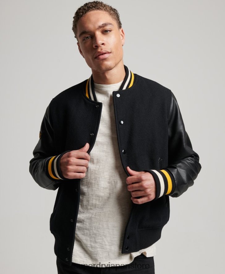 ヴィンテージカレッジバーシティボンバージャケット 男性 Superdry 衣類 濃い灰色 2J62PZ927