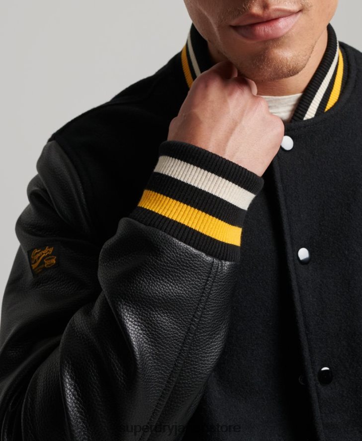 ヴィンテージカレッジバーシティボンバージャケット 男性 Superdry 衣類 濃い灰色 2J62PZ927