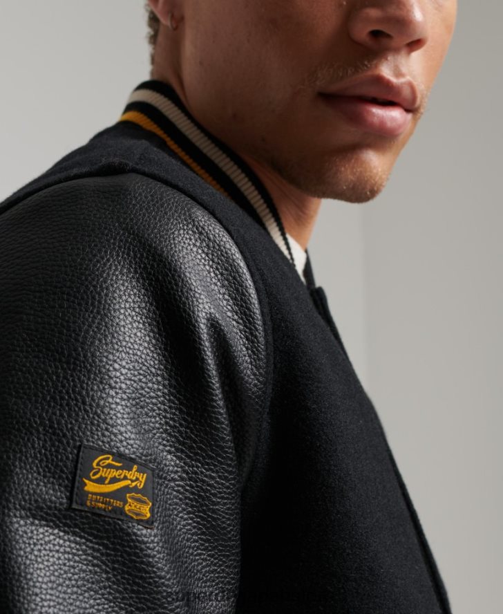 ヴィンテージカレッジバーシティボンバージャケット 男性 Superdry 衣類 濃い灰色 2J62PZ927