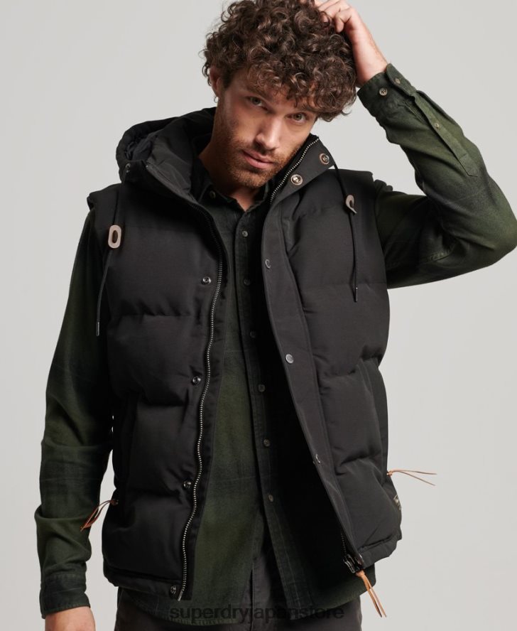 エベレスト フード付きパファージレ 男性 Superdry 衣類 黒 2J62PZ929