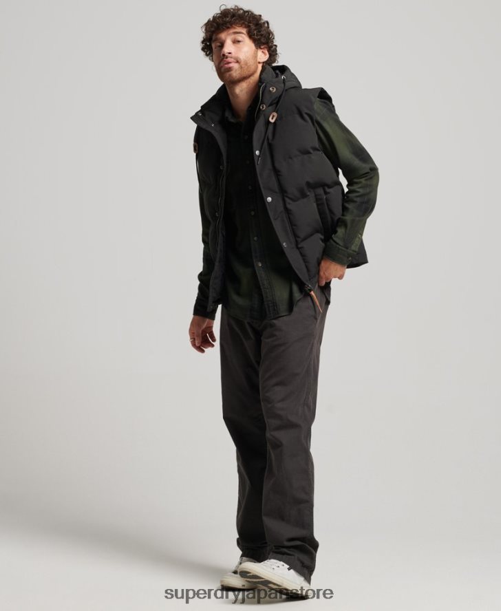 エベレスト フード付きパファージレ 男性 Superdry 衣類 黒 2J62PZ929