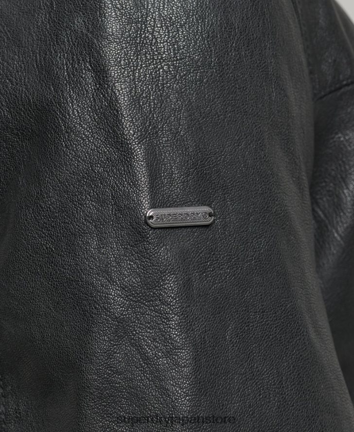 スリムフィットコーチレザージャケット 男性 Superdry 衣類 黒 2J62PZ948
