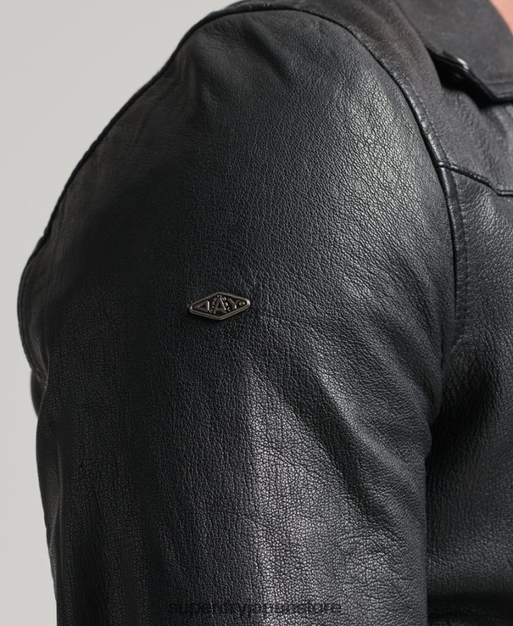 レザーバイカージャケット 男性 Superdry 衣類 黒 2J62PZ953