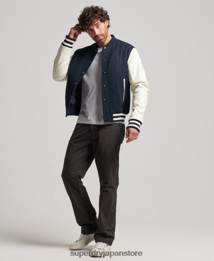 カレッジバーシティボンバージャケット 男性 Superdry 衣類 海軍 2J62PZ954
