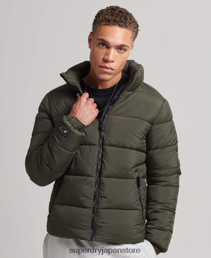 フードなしスポーツダウンジャケット 男性 Superdry 衣類 緑 2J62PZ956