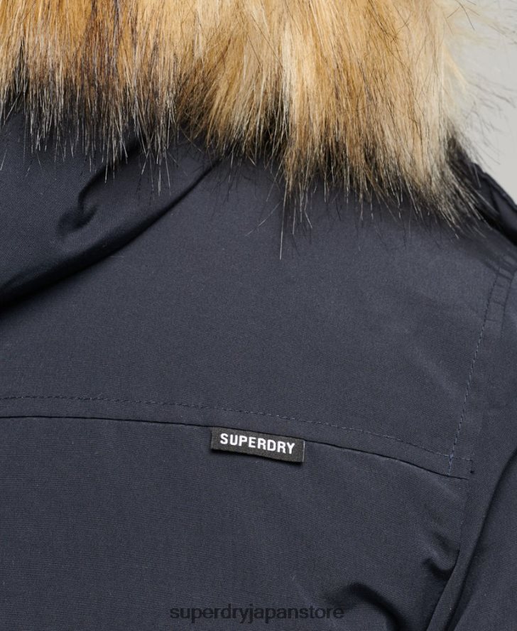フェイクファーフード付きエベレストパーカージャケット 男性 Superdry 衣類 海軍 2J62PZ957