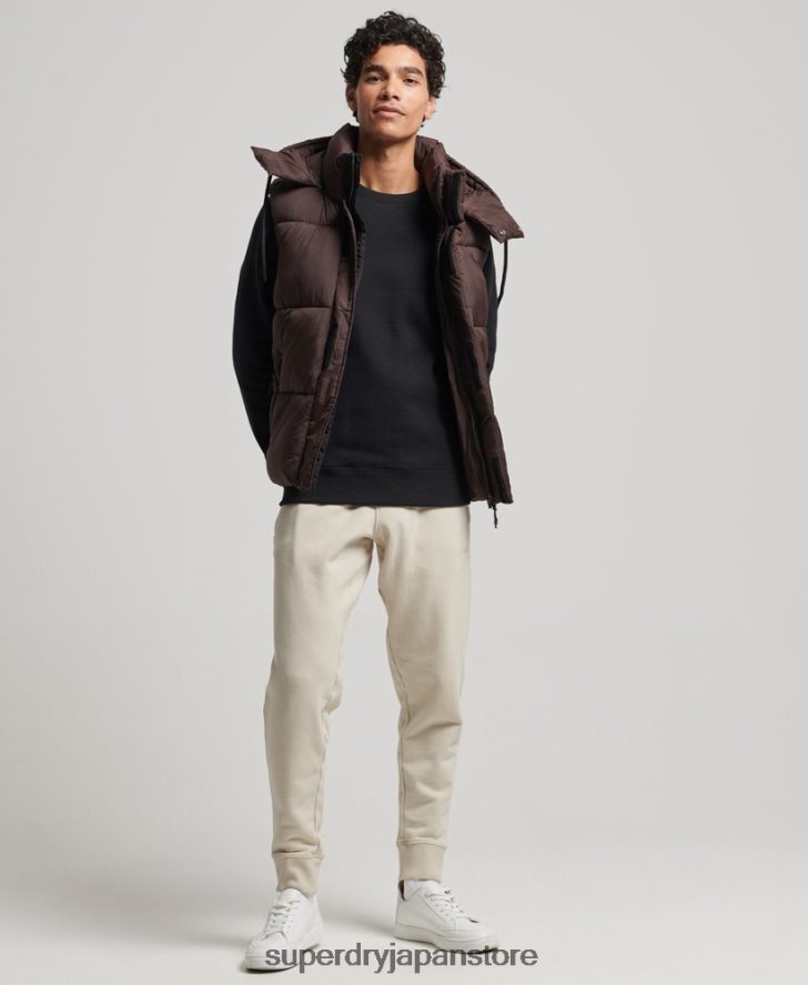 タッチライン パッド入りショートジレ 男性 Superdry 衣類 茶色 2J62PZ958