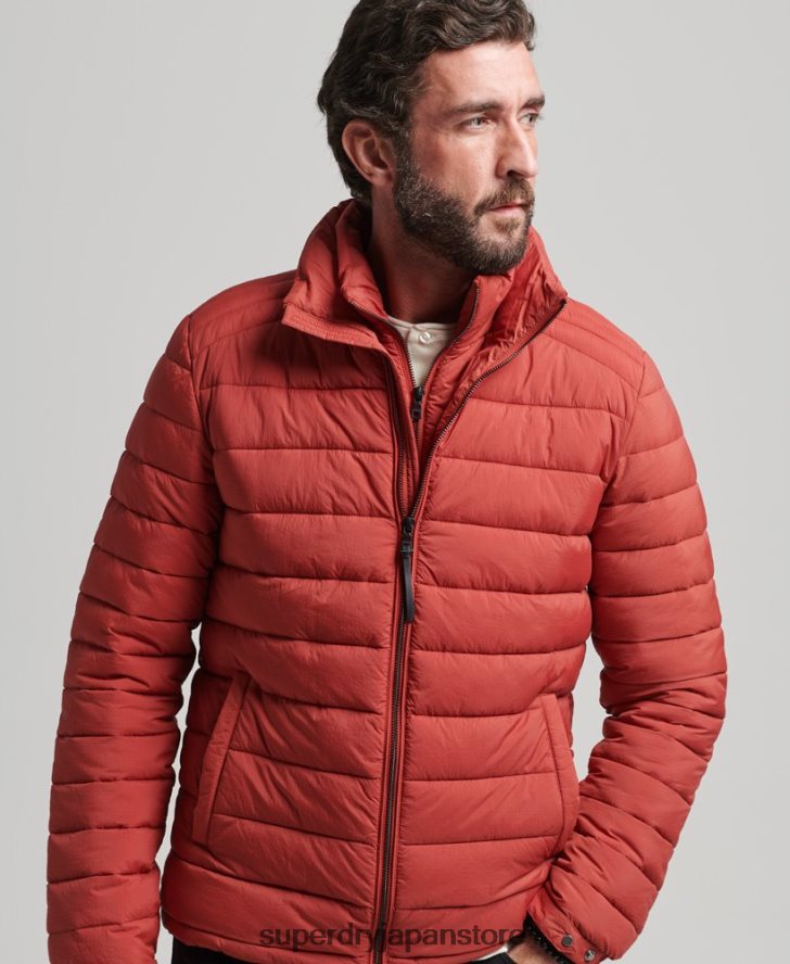 軽量のショートダウンコート 男性 Superdry 衣類 茶色 2J62PZ959
