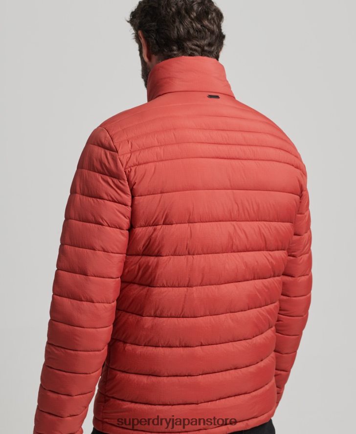 軽量のショートダウンコート 男性 Superdry 衣類 茶色 2J62PZ959