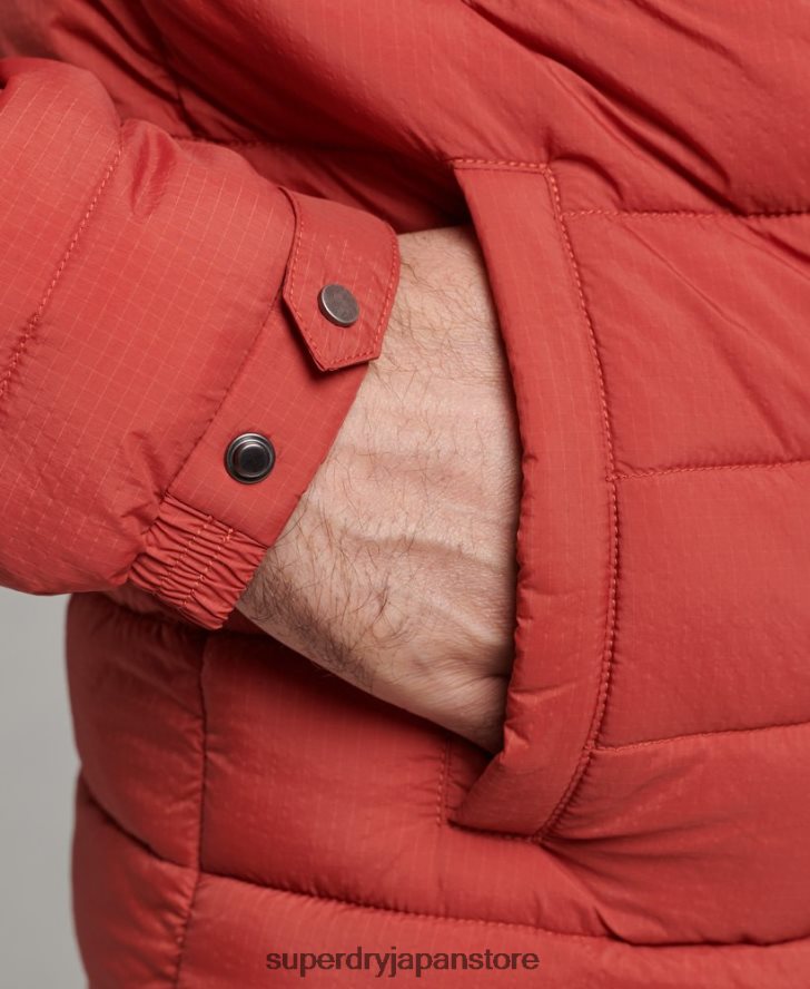 軽量のショートダウンコート 男性 Superdry 衣類 茶色 2J62PZ959
