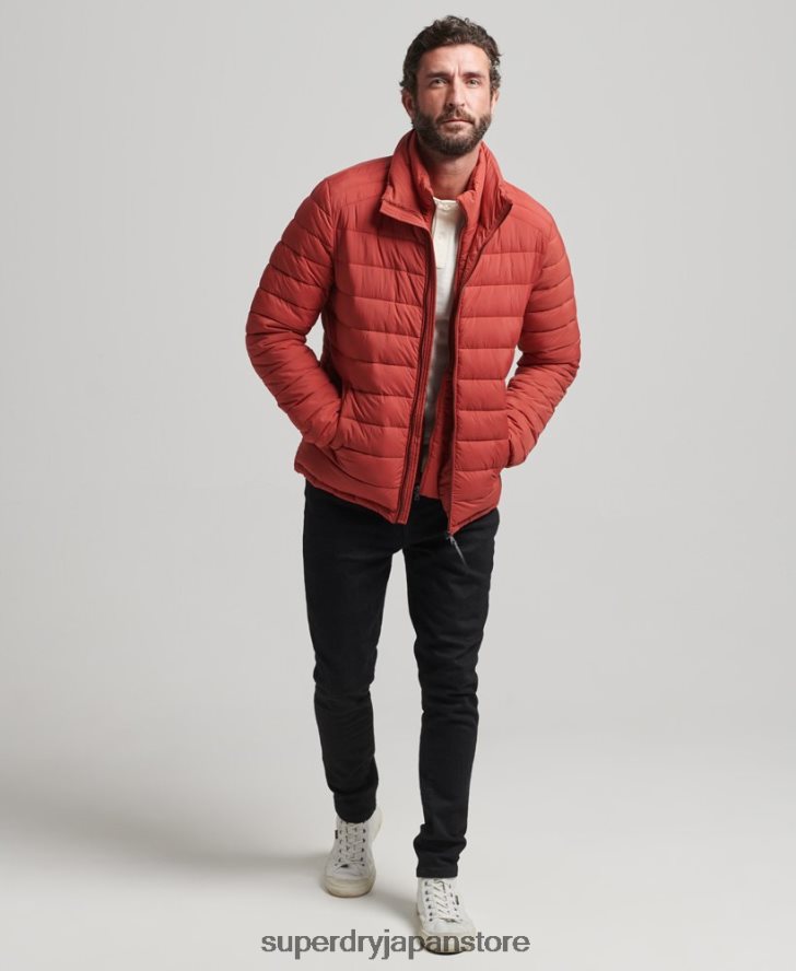 軽量のショートダウンコート 男性 Superdry 衣類 茶色 2J62PZ959