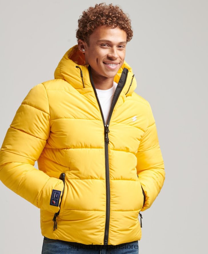 スポーツパファーフード付きジャケット 男性 Superdry 衣類 黄色 2J62PZ960