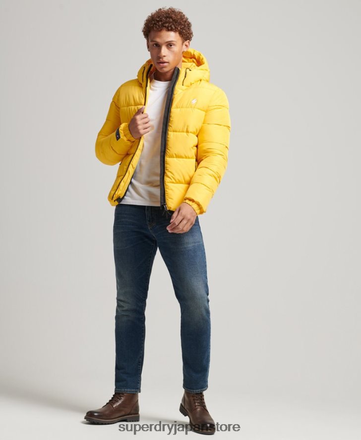 スポーツパファーフード付きジャケット 男性 Superdry 衣類 黄色 2J62PZ960