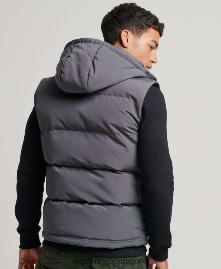 エベレスト フード付きパファージレ 男性 Superdry 衣類 濃い灰色 2J62PZ963