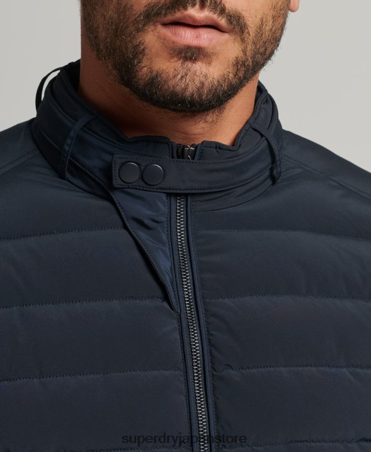 パッド入りハリントンジャケット 男性 Superdry 衣類 海軍 2J62PZ965