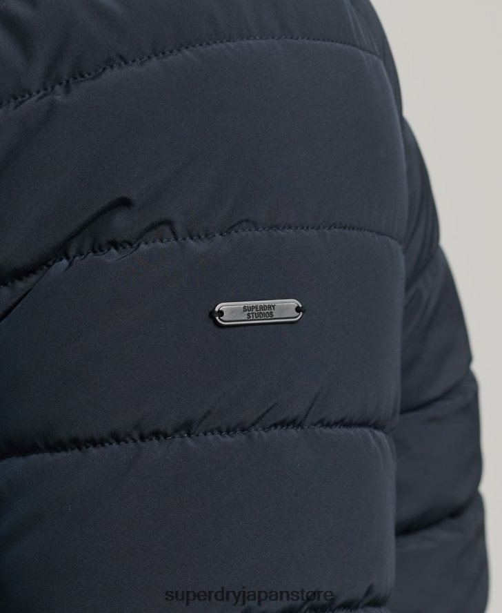 パッド入りハリントンジャケット 男性 Superdry 衣類 海軍 2J62PZ965