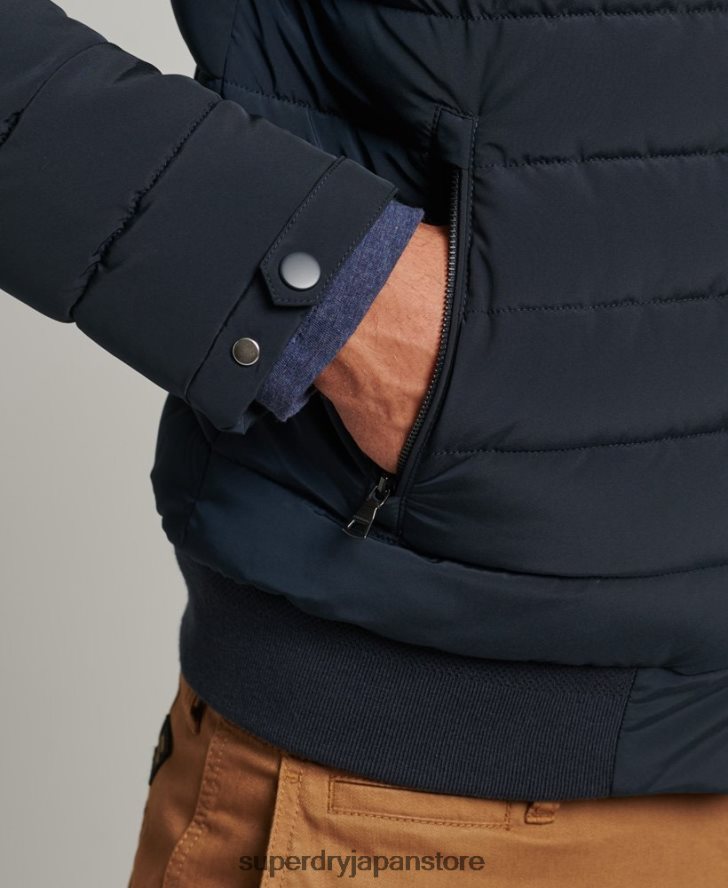 パッド入りハリントンジャケット 男性 Superdry 衣類 海軍 2J62PZ965