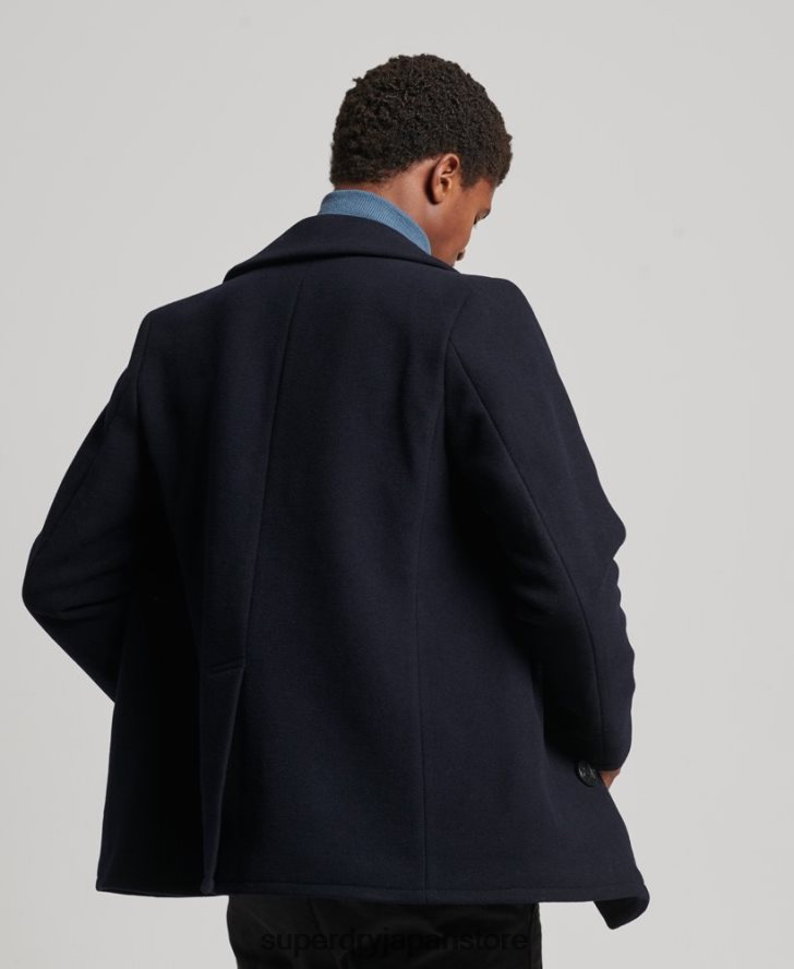 マーチャント ストア - ウール ピーコート 男性 Superdry 衣類 海軍 2J62PZ966