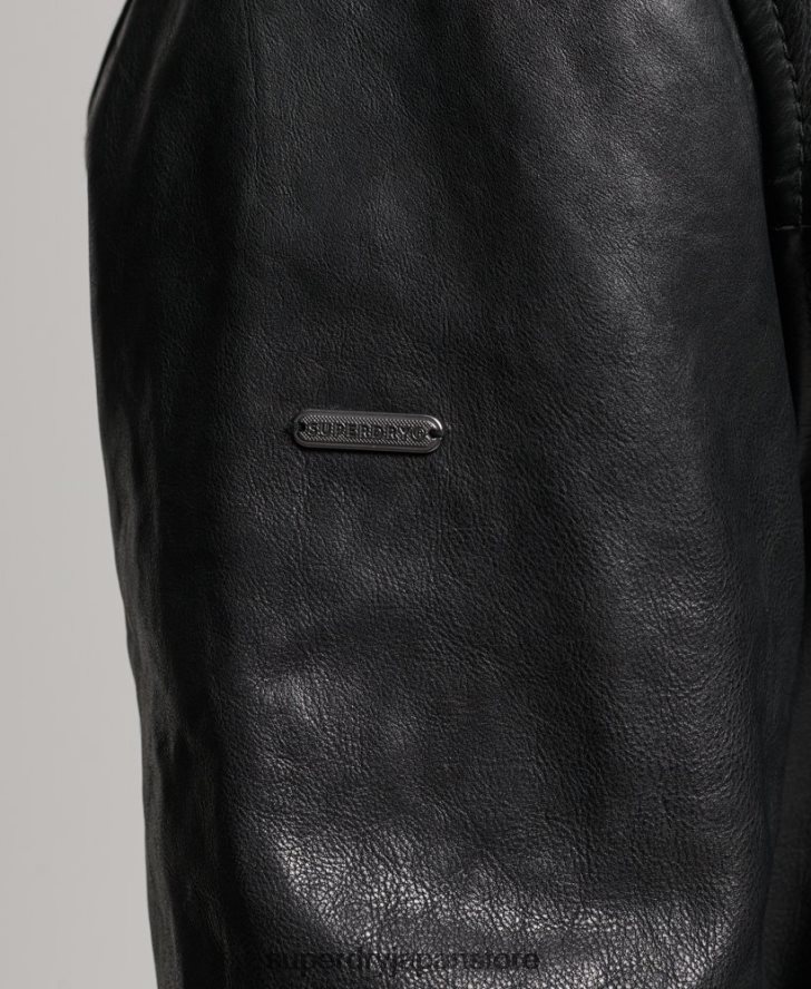 スタジオ レザー レーサー ジャケット 男性 Superdry 衣類 黒 2J62PZ967