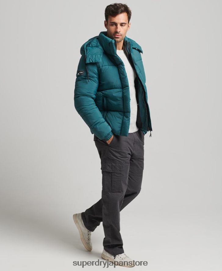タッチラインパッド入りショートジャケット 男性 Superdry 衣類 緑 2J62PZ973