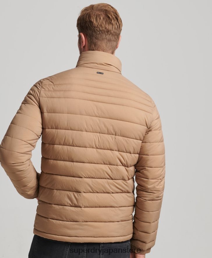軽量のショートダウンコート 男性 Superdry 衣類 茶色 2J62PZ975