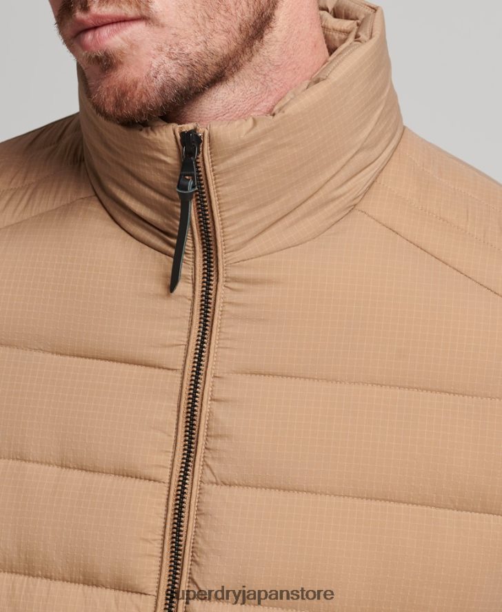 軽量のショートダウンコート 男性 Superdry 衣類 茶色 2J62PZ975