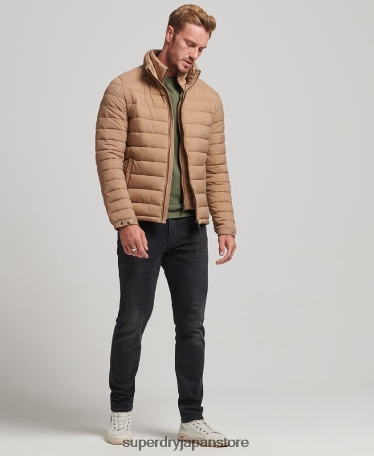 軽量のショートダウンコート 男性 Superdry 衣類 茶色 2J62PZ975