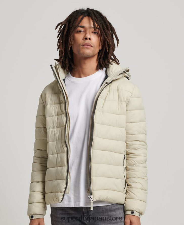 フード付きクラシックパファージャケット 男性 Superdry 衣類 ベージュ 2J62PZ985