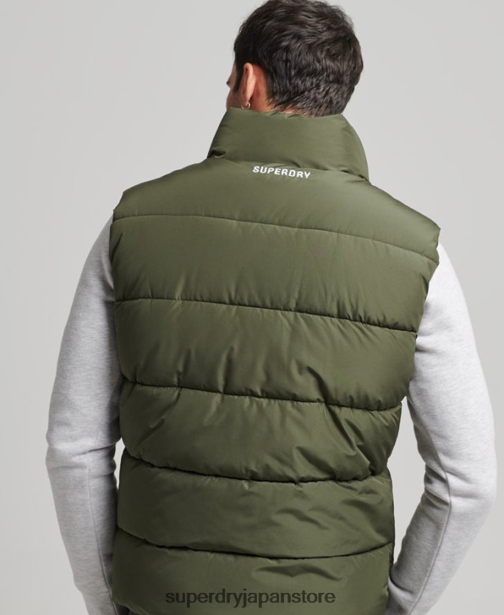 フードなしスポーツパファージレ 男性 Superdry 衣類 カーキ 2J62PZ990